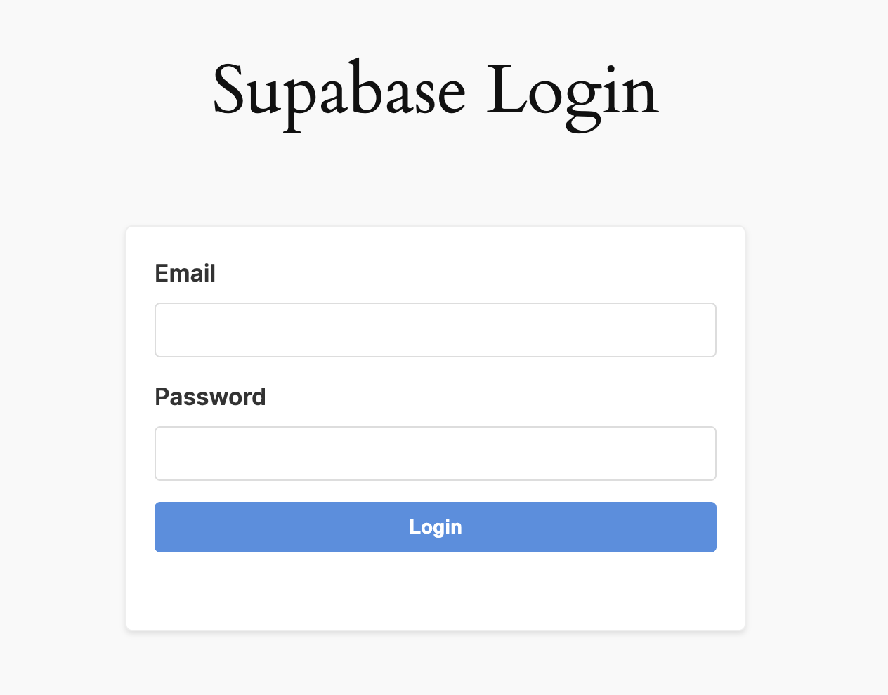 Supabase WordPress Login Form